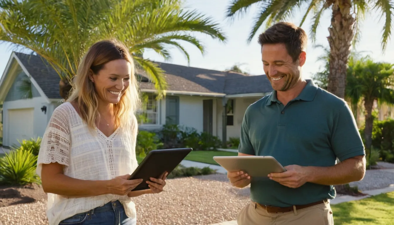 A homeowner reviewing tree removal options with a local provider in the Cutler Bay area